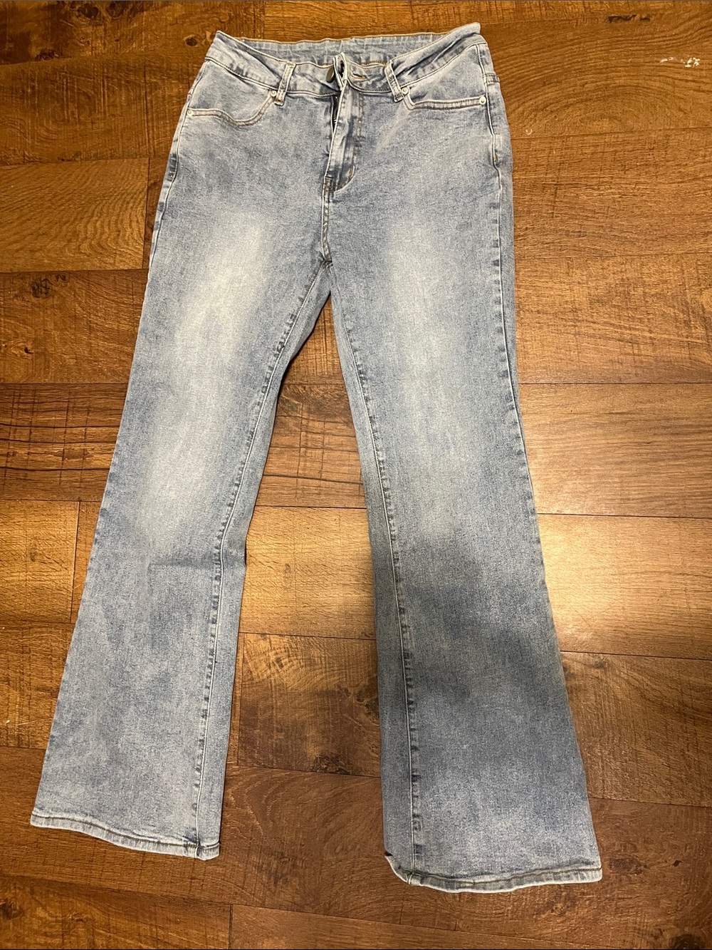 High-Rise Light Blue Flared Jeans for Women